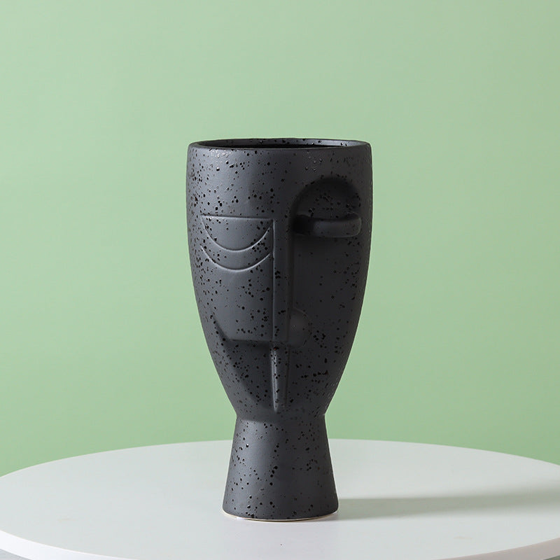 Nordic Creative Art Face Ceramic Vase Ornament