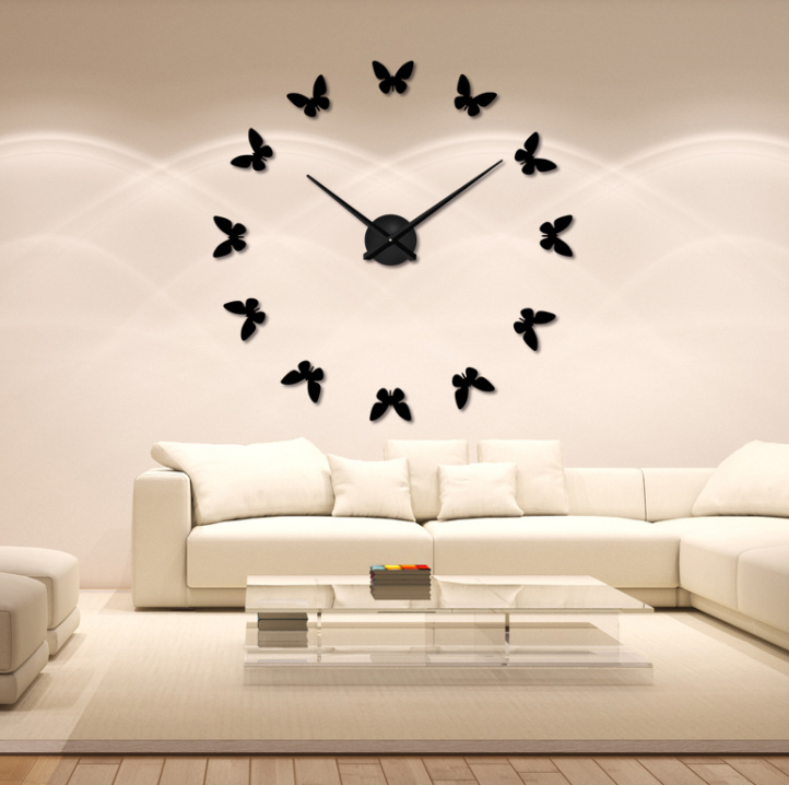 Creative living room DIY mirror wall clock wall stickers fashion personality special wall clock 3D wall stickers clock