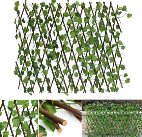 Simulation Fence Fence Fake Flower Green Leaves Outdoor Garden Decoration Leaves